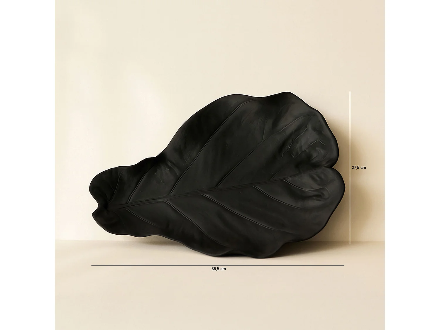 Now's Home - Coupelle Fleur En Resine Noir Mat 27.5x36.5x5.5cm Jungle