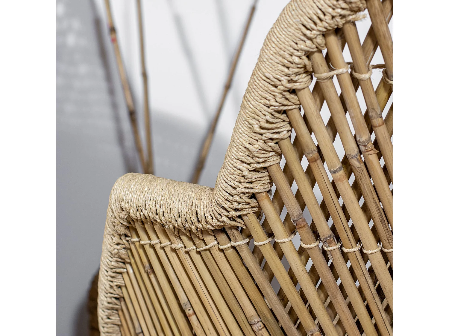 Now's Home - Lot De 2 Fauteuils En Bambou Naturel Avec Deux Coussins Beiges