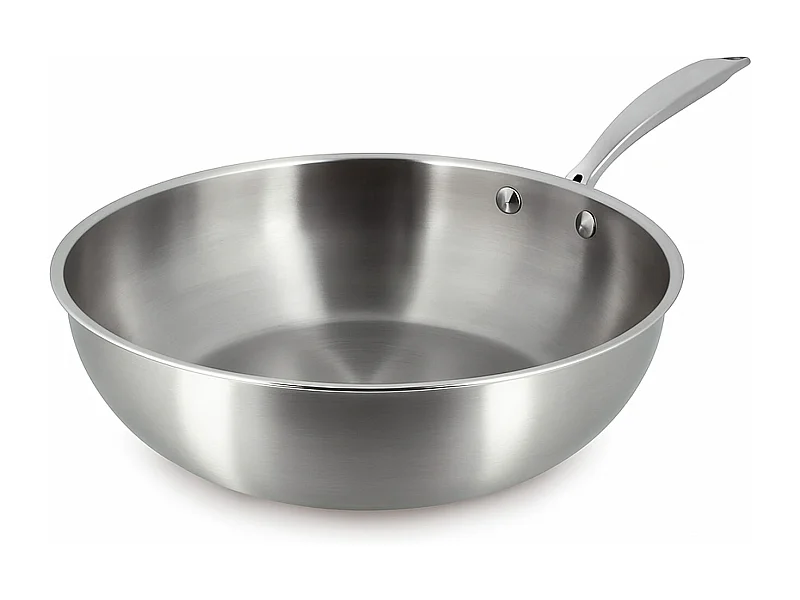 Menastyl - Wok Triply 28cm En Acier Inoxydable - Made In France