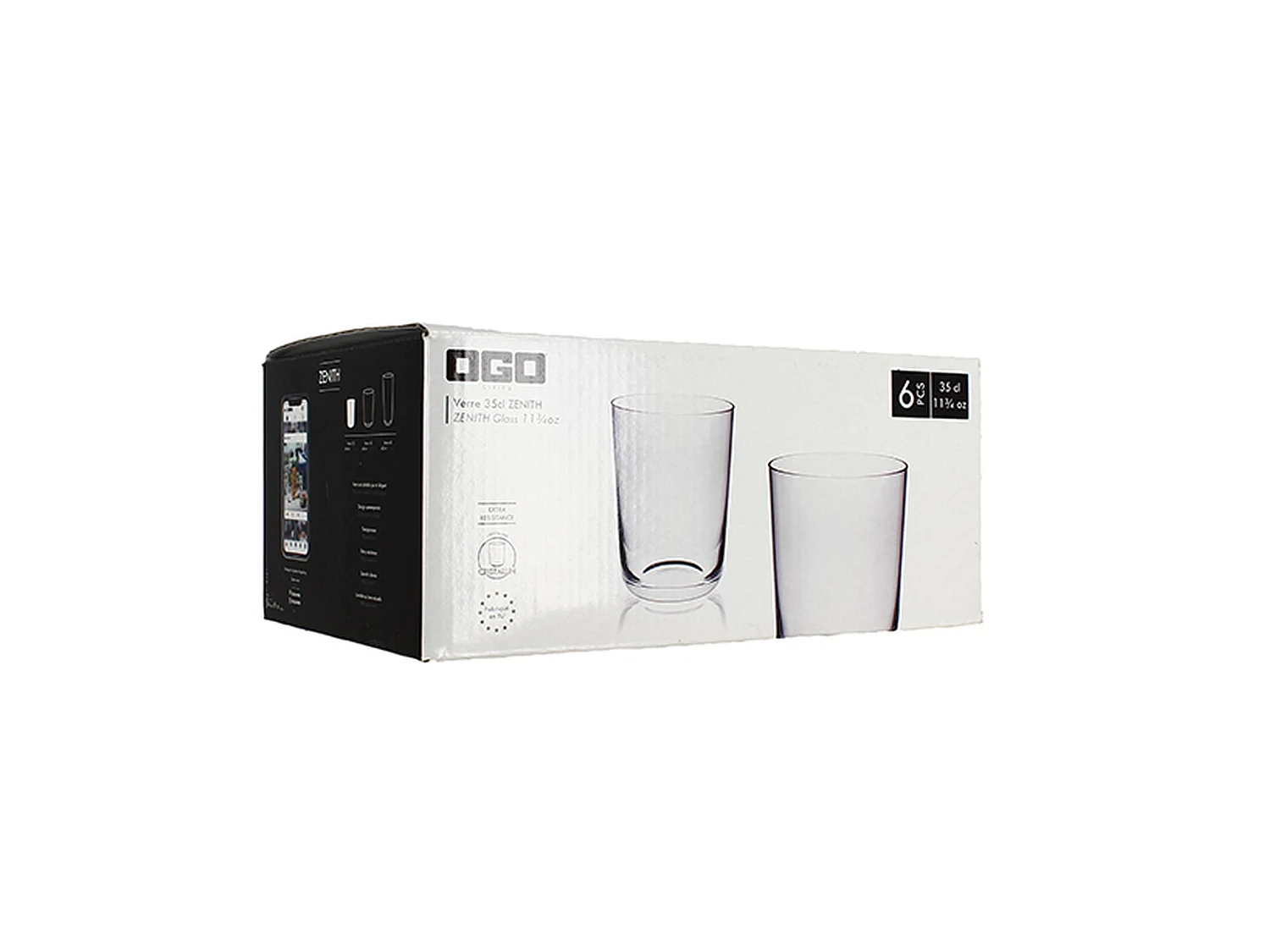 Ogo Living - Boite De 6 Chopes Zenith En Cristallin 35cl Forme Basse