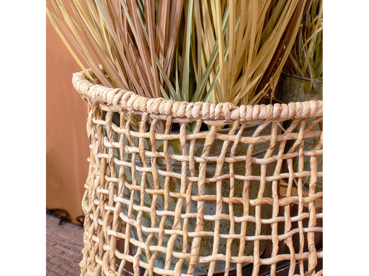 Now's Home - Panier/cache Pot Fibre Dabaca Couleur Naturelle ø42xh50cm Abaca