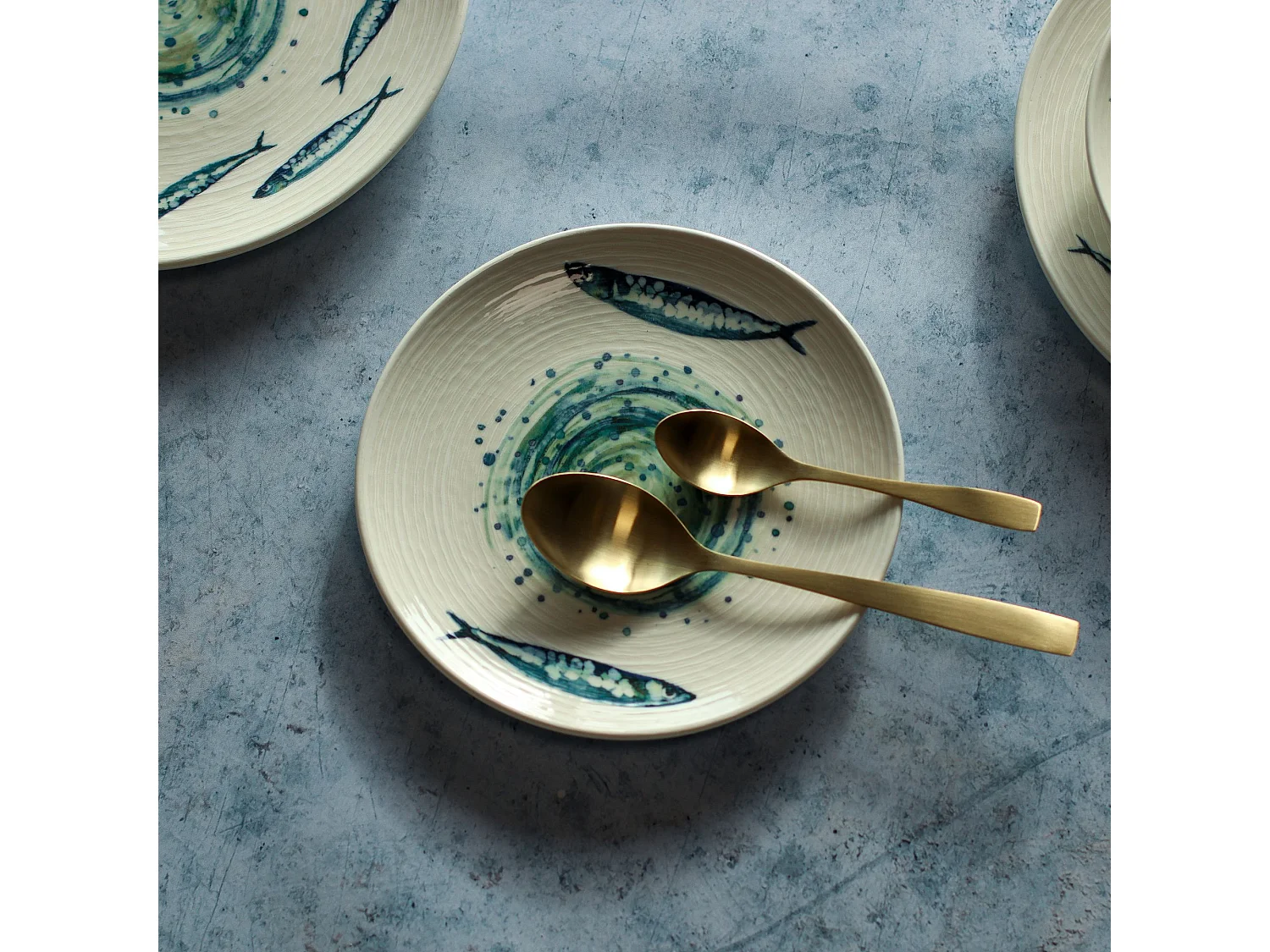 Novastyl - Lot 6 Assiettes Desserts Sardine 20cm En Faience