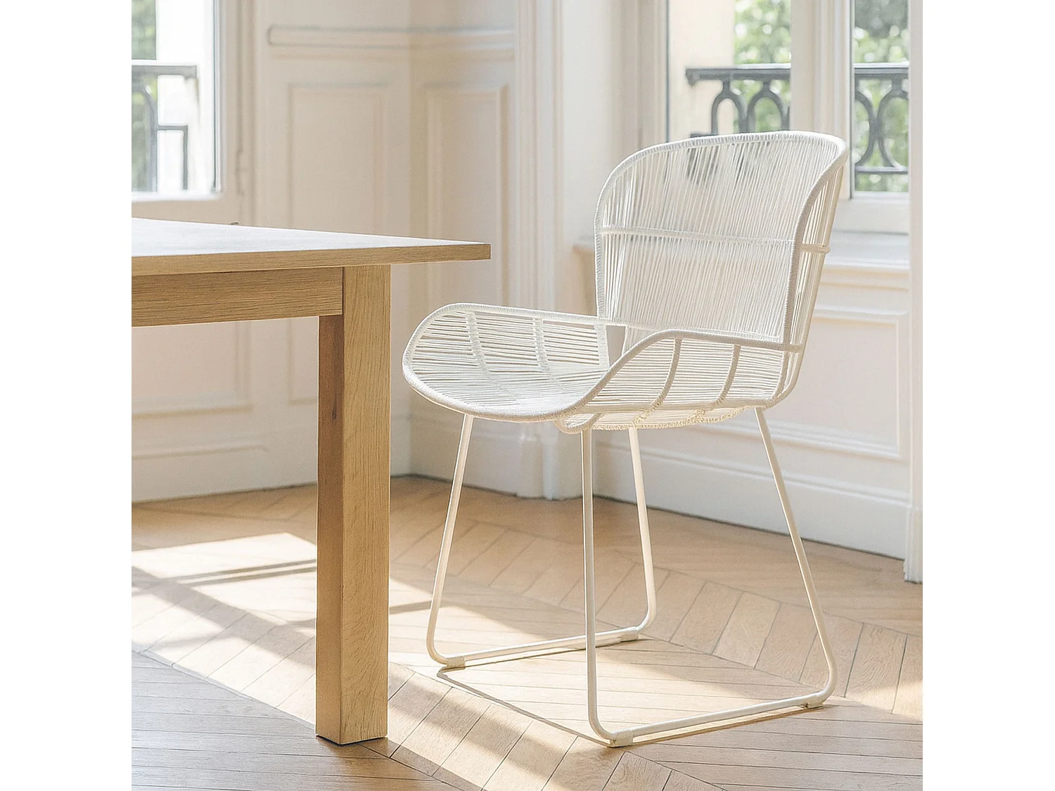 Now's Home - Fauteuil De Table Blanc Indoor 74x66.5x82.5cm Con Dao