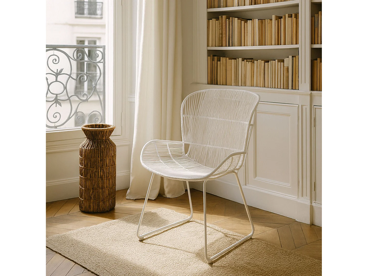 Now's Home - Fauteuil De Table Blanc Indoor 74x66.5x82.5cm Con Dao