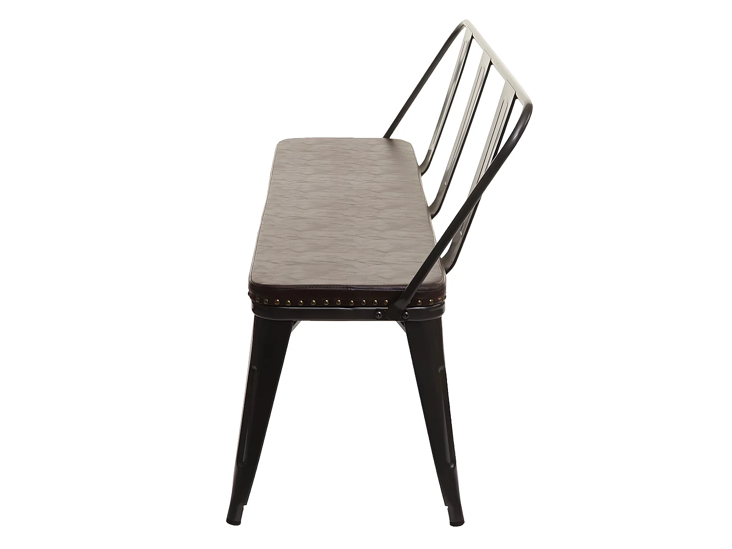 Ławka 3-osobowa MCW-H10,  czarno-brązowy