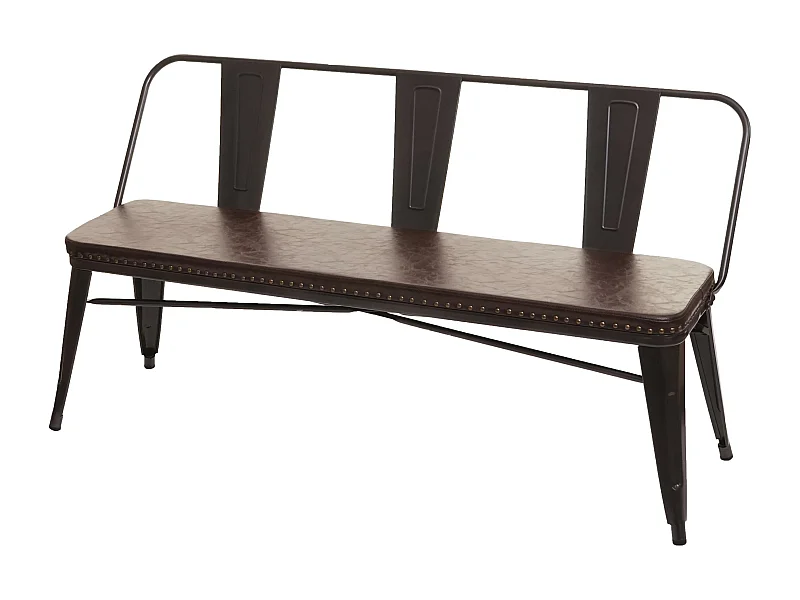 Banquette 3 places MCW-H10,  noir-marron