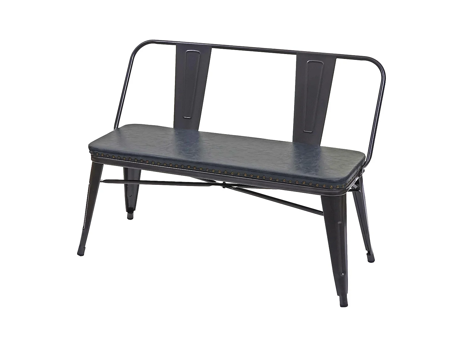 Banc 2 places MCW-H10 Design industriel,  noir-gris