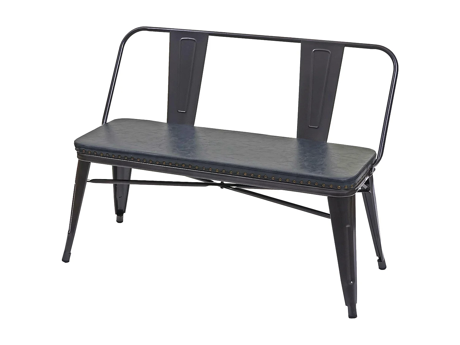 Banc 2 places MCW-H10 Design industriel,  noir-gris