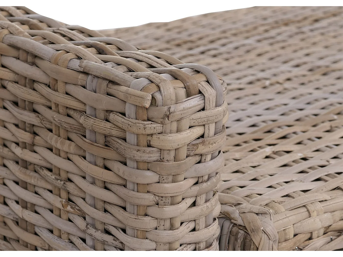 Banc Genua Rattan Compartiment de rangement,  kubu, gris