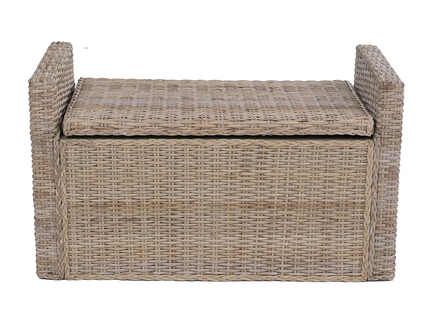 Banc Genua Rattan Compartiment de rangement,  kubu, gris
