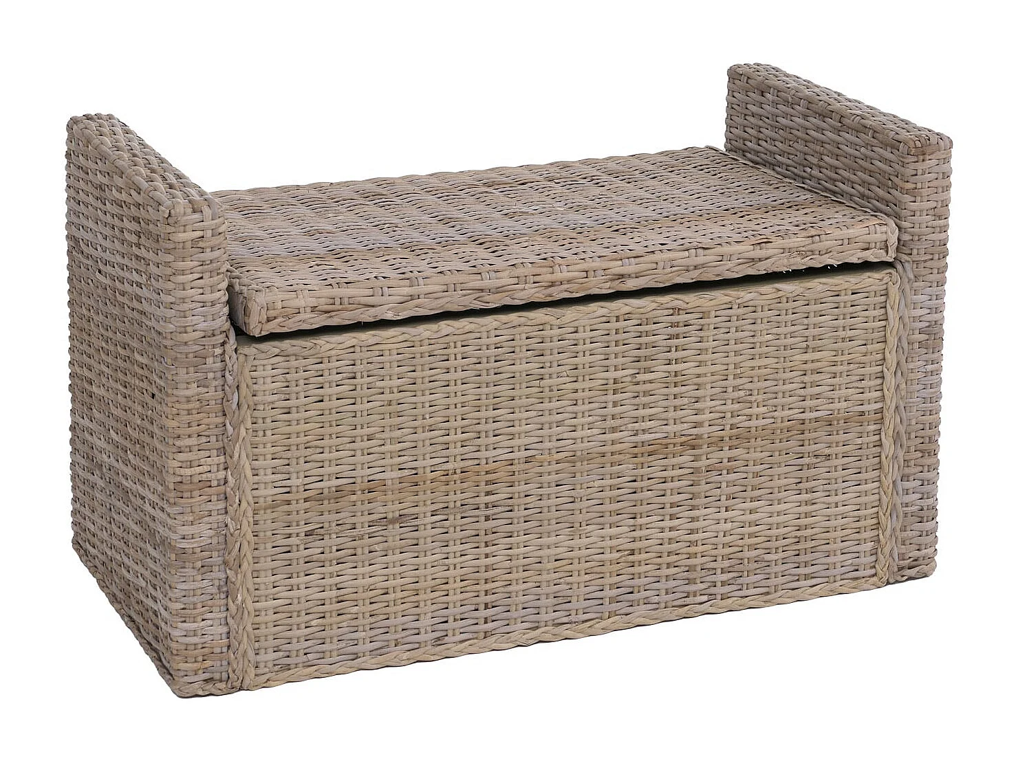 Banc Genua Rattan Compartiment de rangement,  kubu, gris