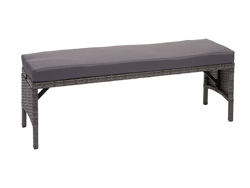 Polyrotan bank MCW-G16,  grijs, kussens donkergrijs