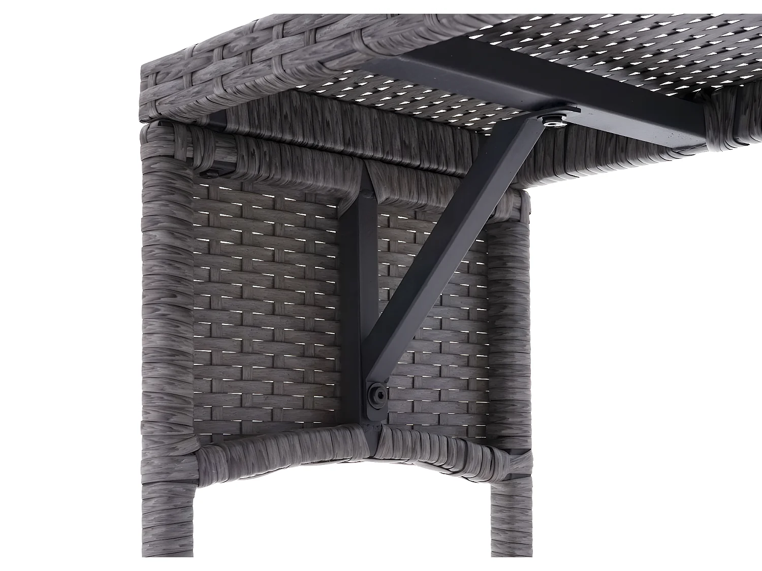 Polyrotan bank MCW-G16,  grijs, kussens donkergrijs