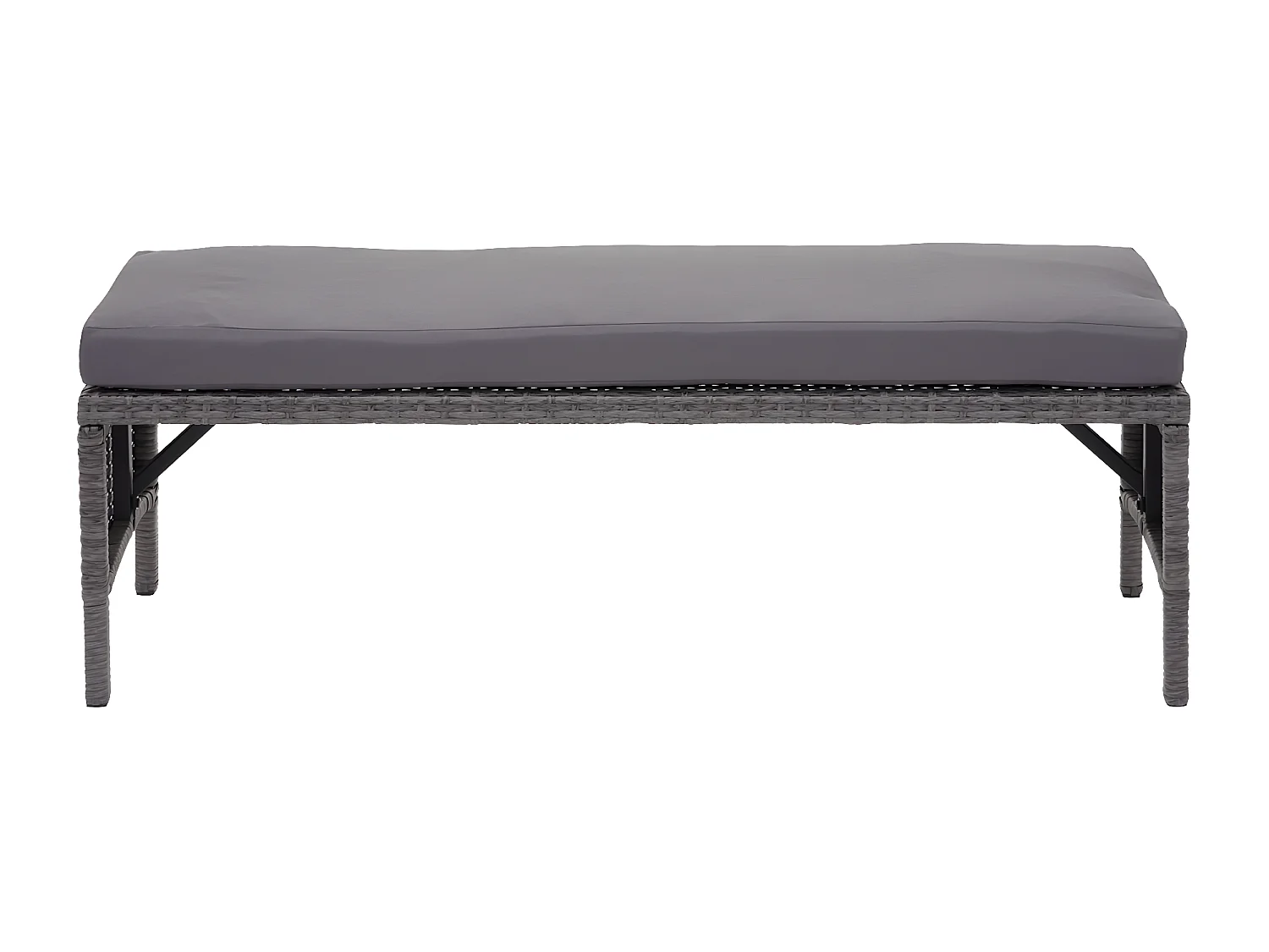 Polyrotan bank MCW-G16,  grijs, kussens donkergrijs