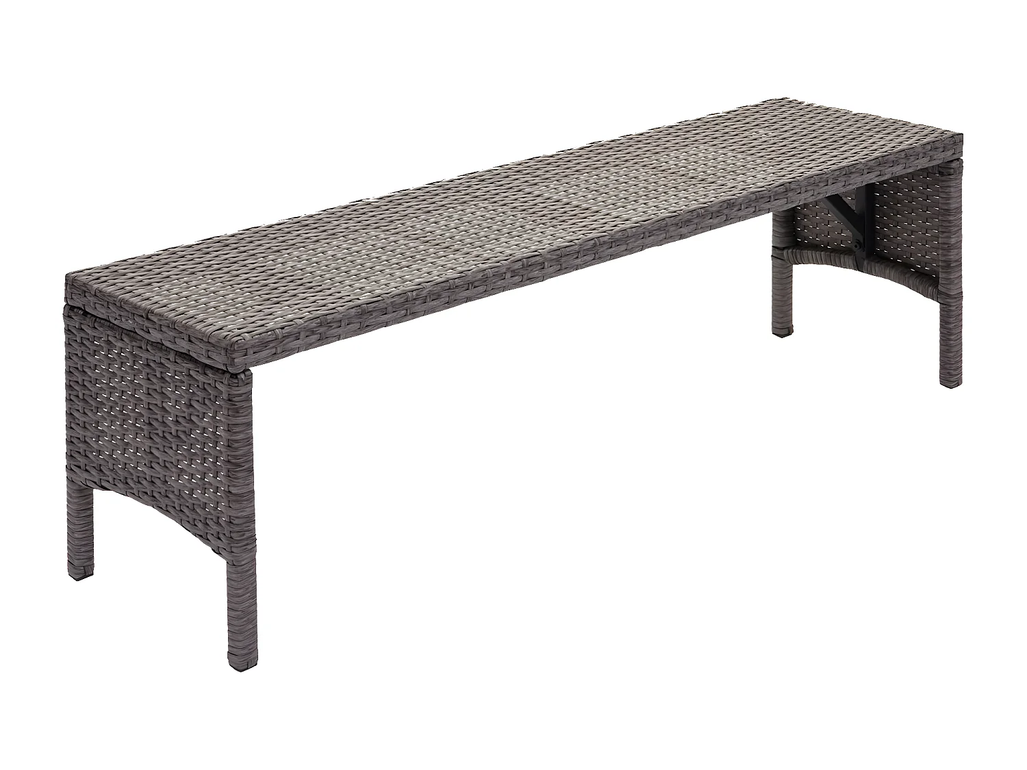 Polyrotan bank MCW-G16,  grijs, kussens donkergrijs