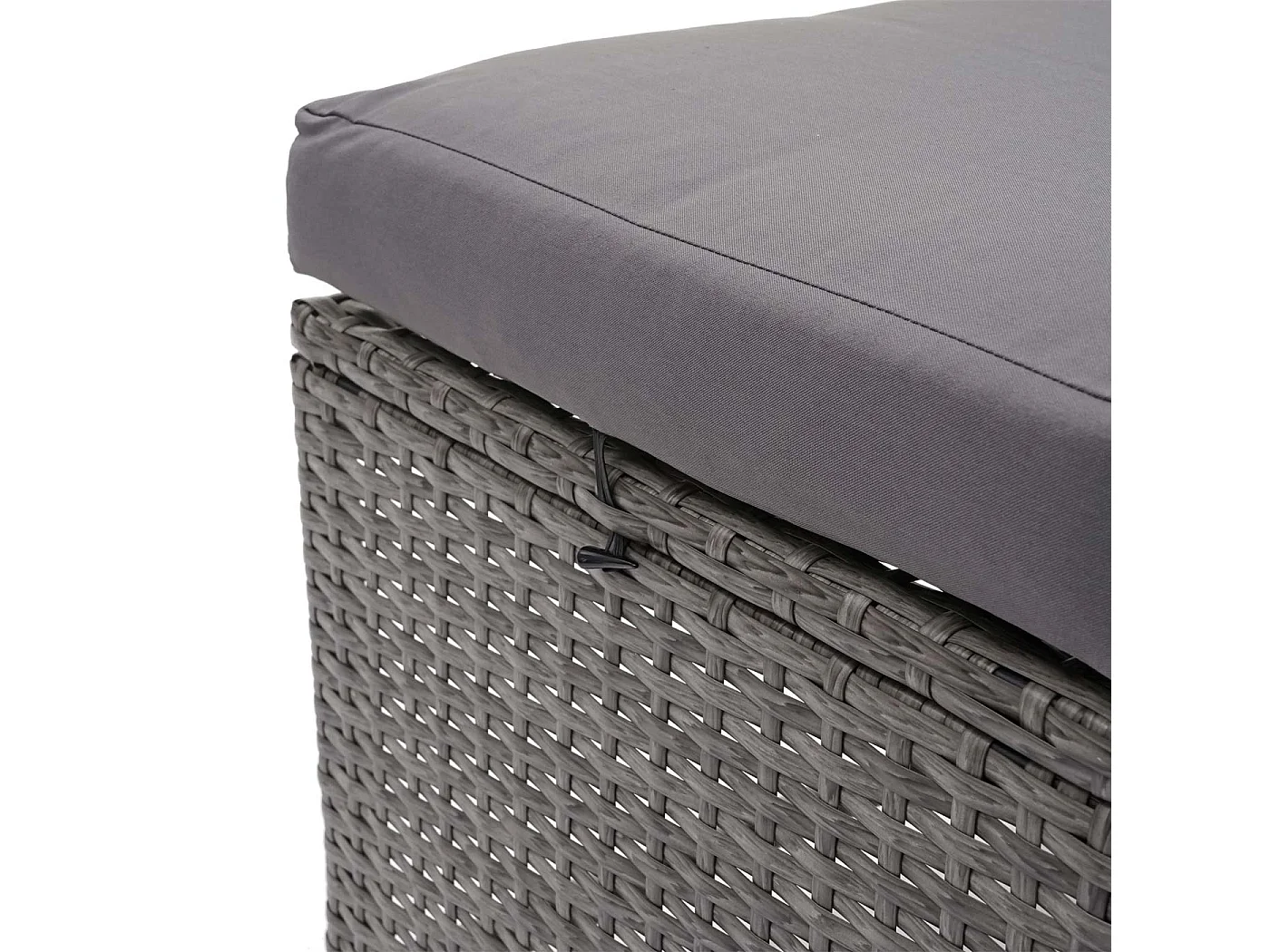 Polyrotan bank MCW-G16,  grijs, kussens donkergrijs