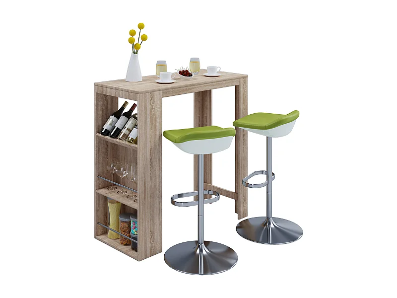 VCM Bar Table | Tresen | Mesa em pé | Mesa alta | A. 110 x L. 110 x P. 50 cm | Mesa balcão bar - Oktola (Sonoma Oak)