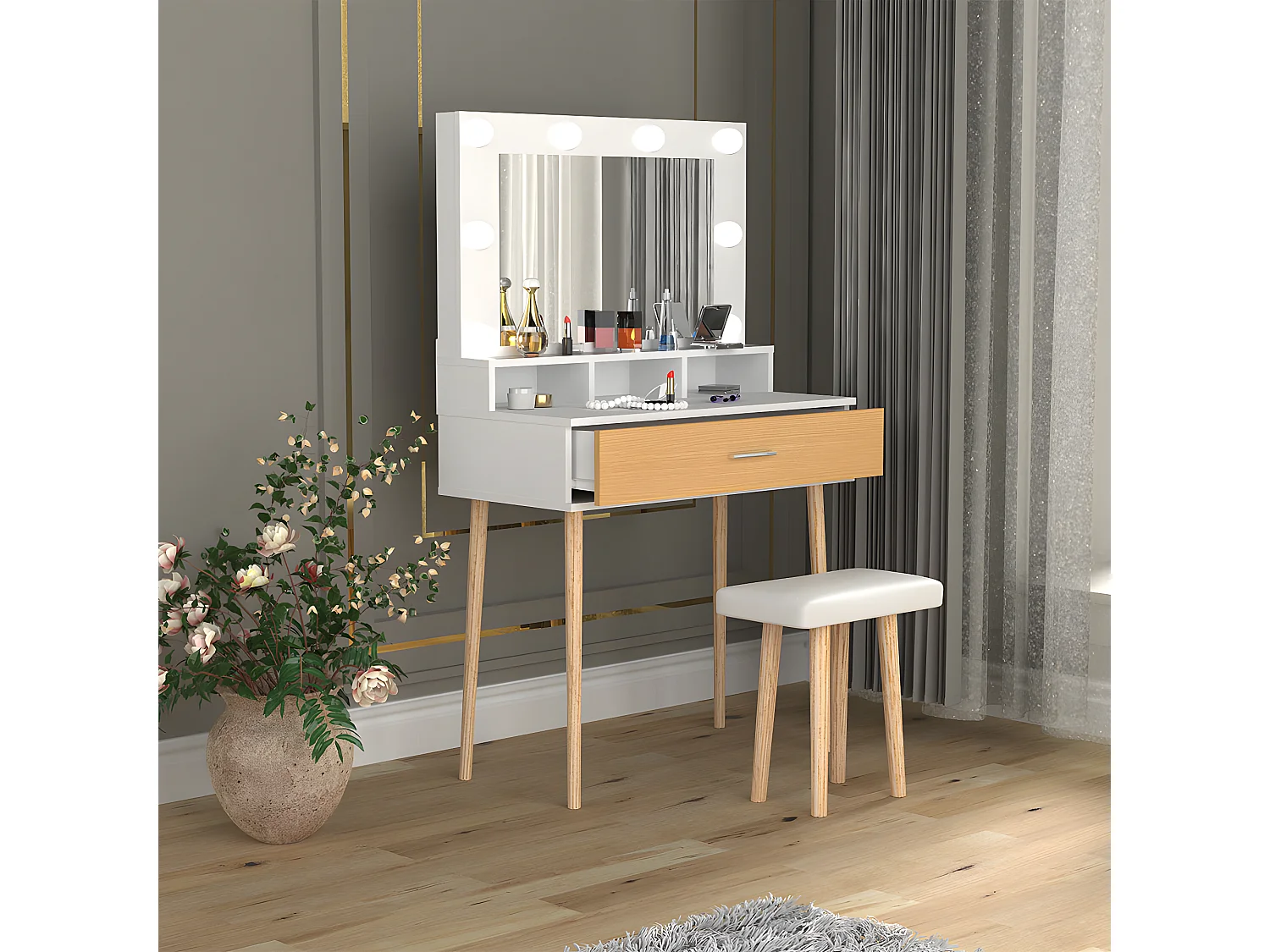 Schminktisch Hocker Spiegel Lindas