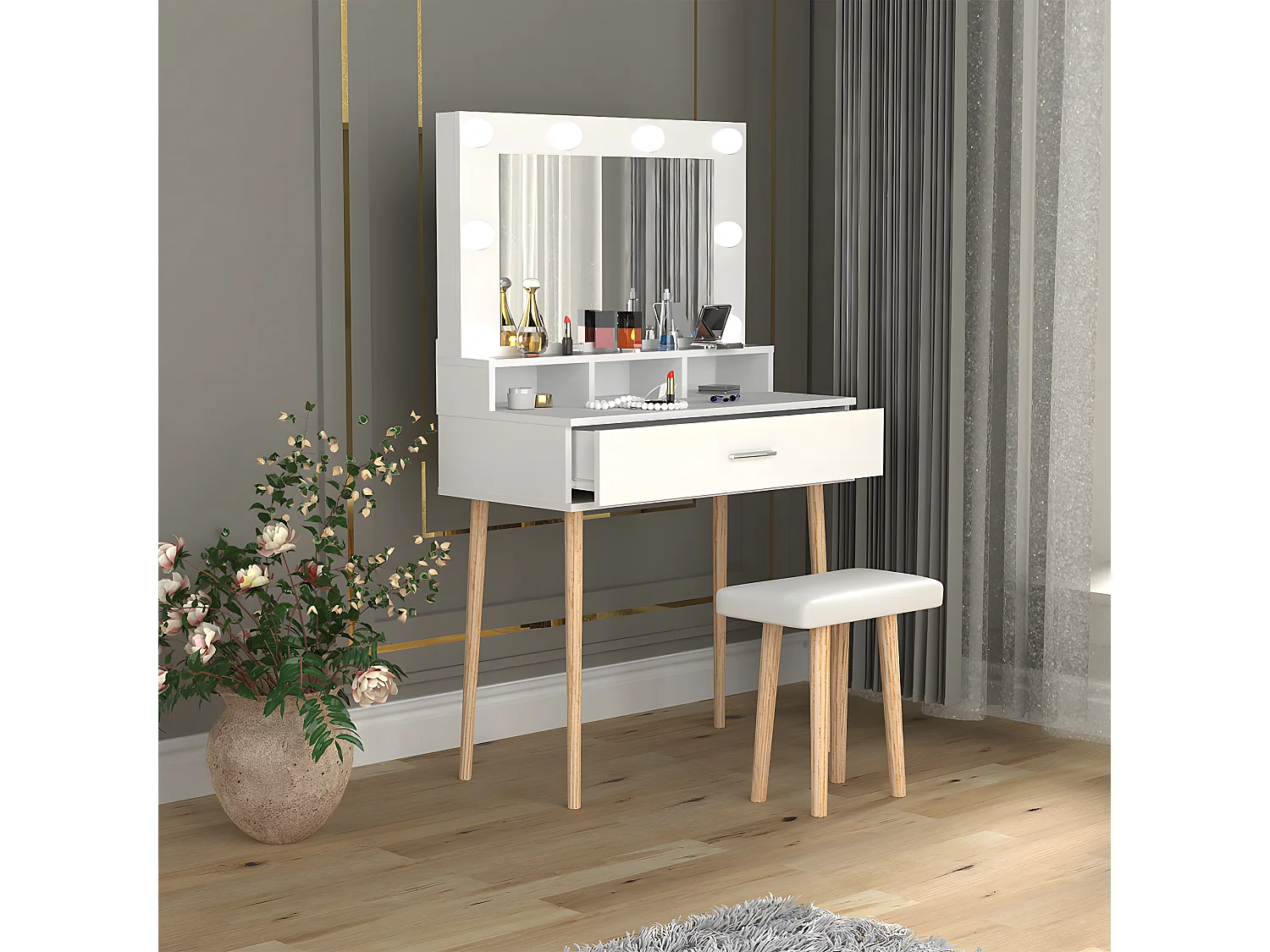 Schminktisch Hocker Spiegel Lindas