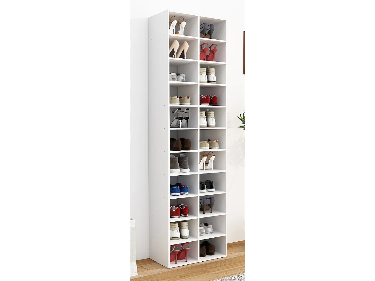 Shoe Shelf Hinsol White H. 183 x W. 52 x D. 30 cm