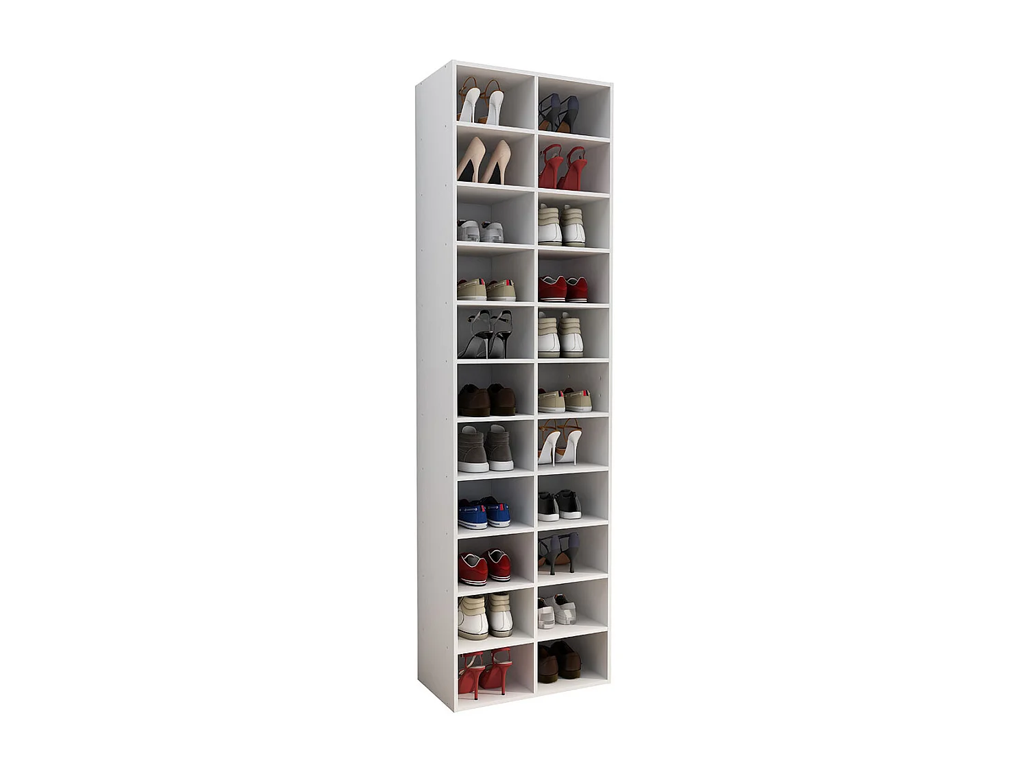 Shoe Shelf Hinsol White H. 183 x W. 52 x D. 30 cm