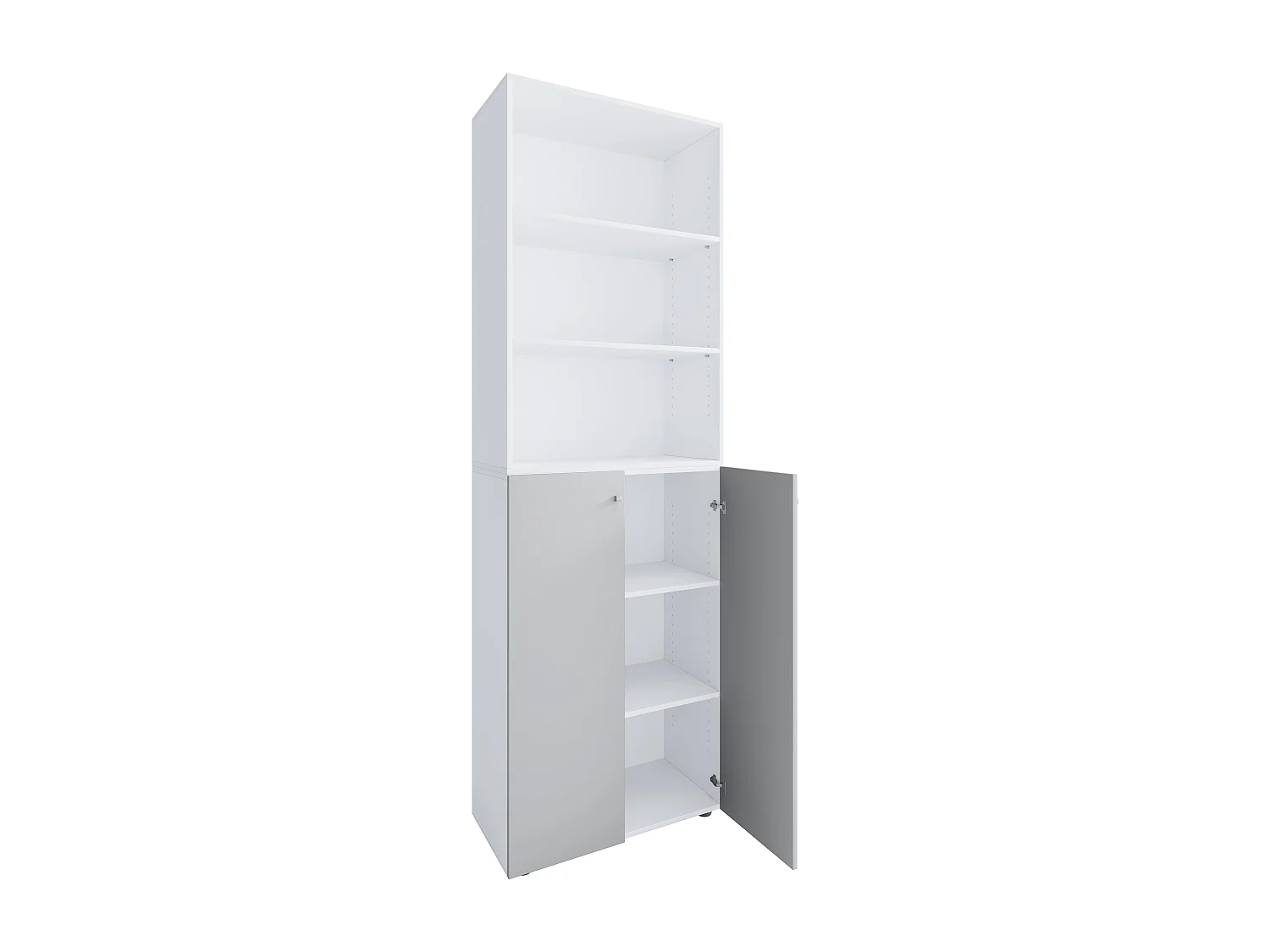 Shoe cabinet Lona White / Gray H. 220 x W. 70 x D. 40cm