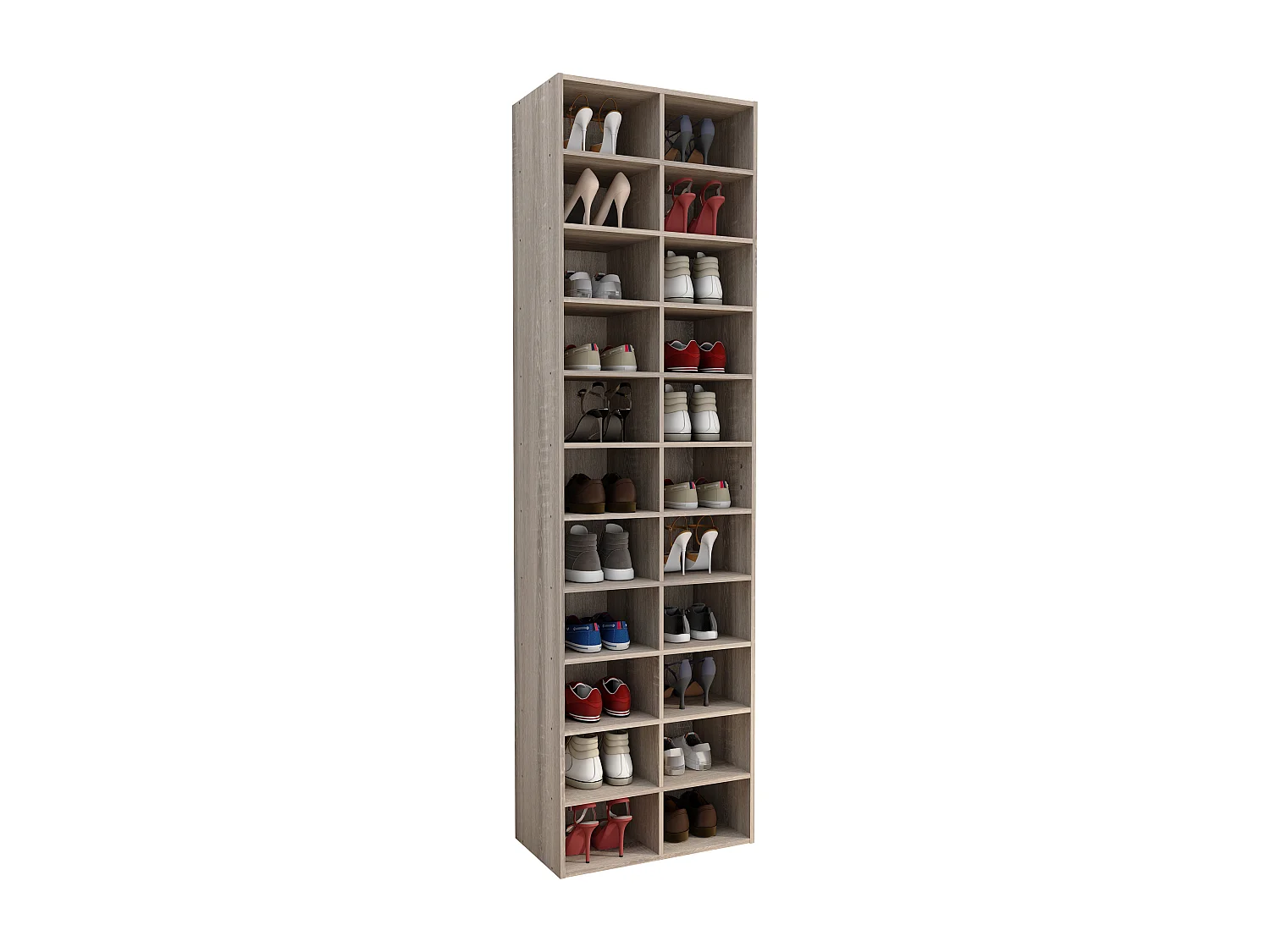 Shoe Shelf Hinsol Sonoma Oak H. 183 x W. 52 x D. 30 cm