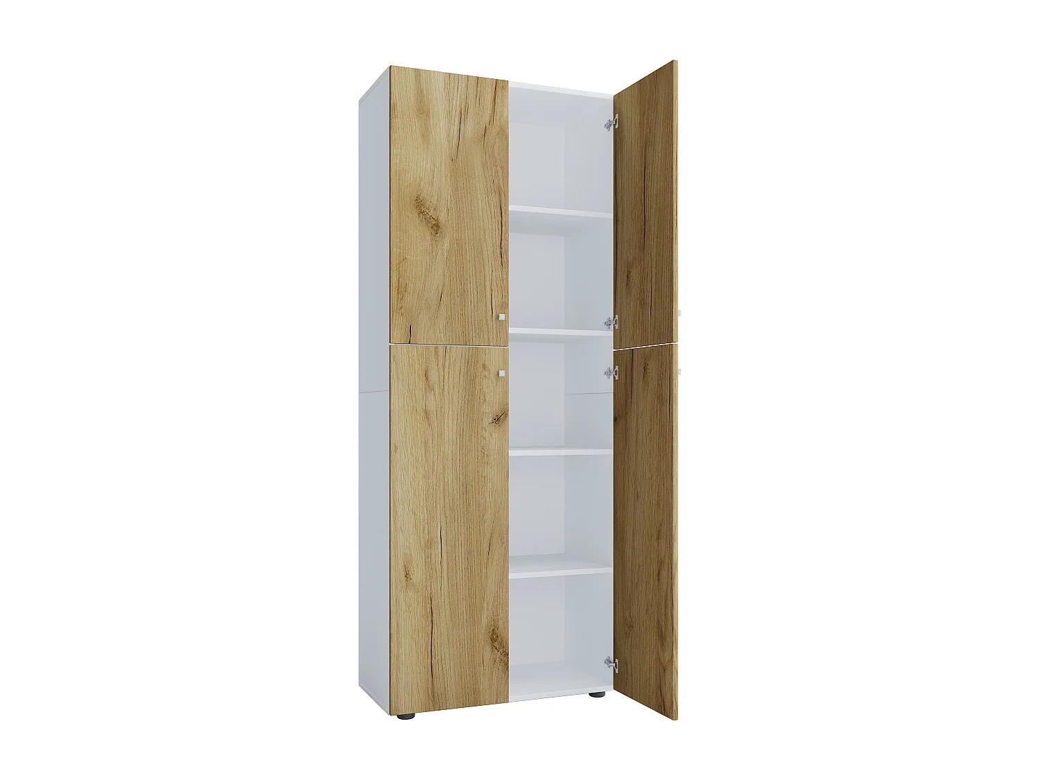 Office cabinet Lona White / Honey oak W. 70 x H. 184 x D. 40 cm