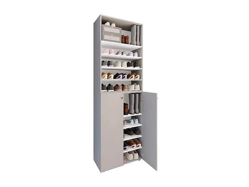 Shoe cabinet Lona Gray H. 220 x W. 70 x D. 40cm