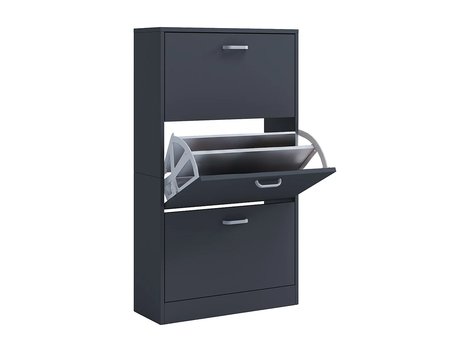 Shoe cabinet Sipos Anthracite H. 105 x W. 59 x D. 22 cm