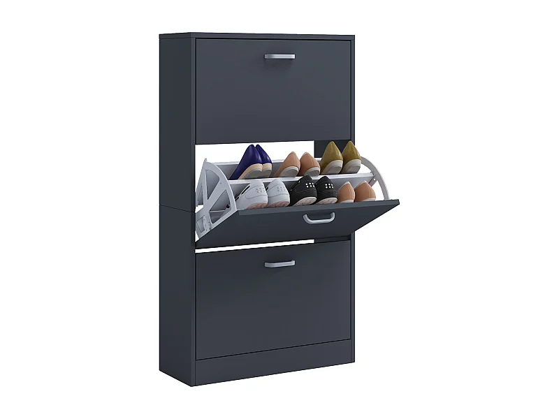 Shoe cabinet Sipos Anthracite H. 105 x W. 59 x D. 22 cm
