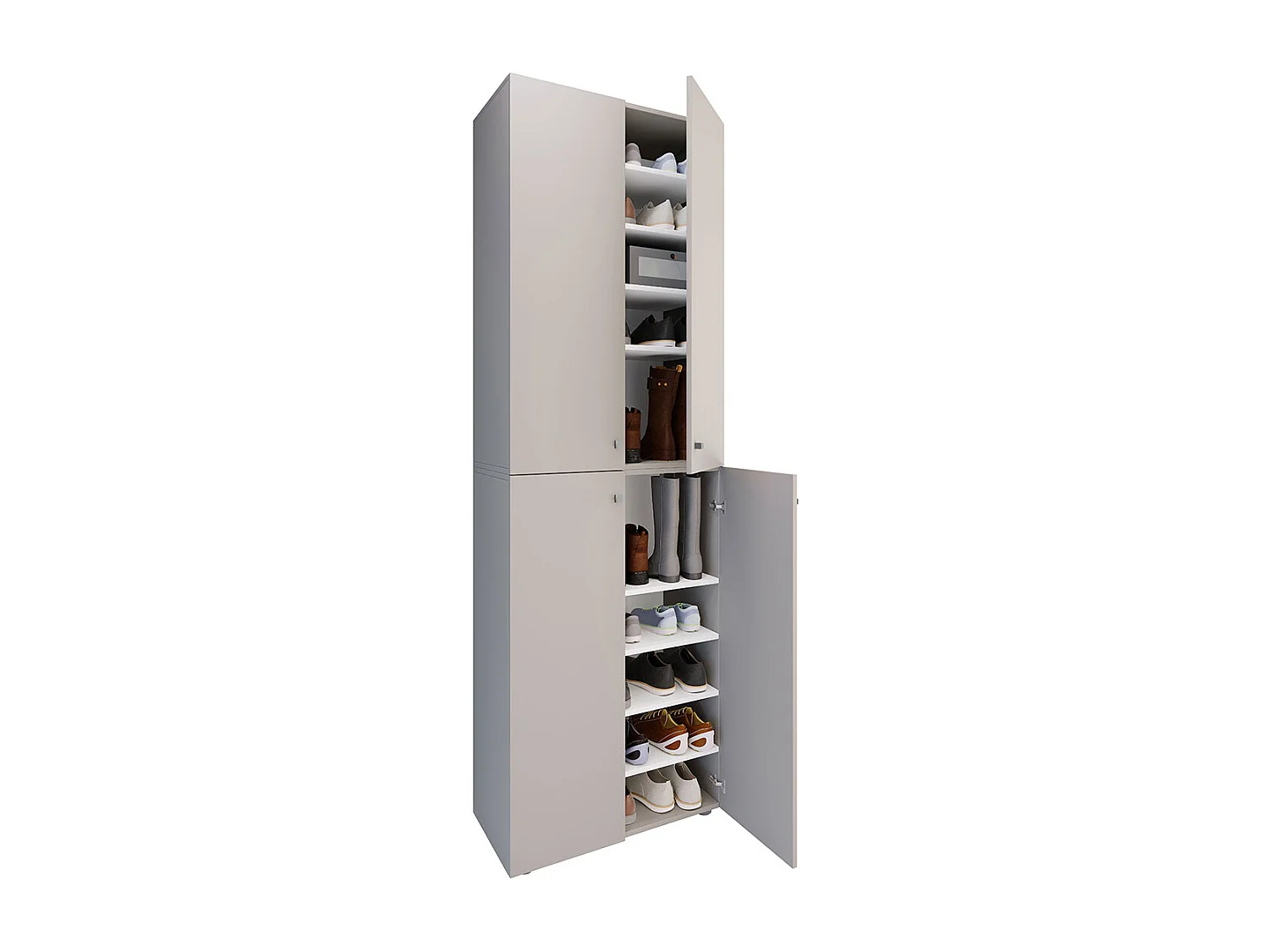 Shoe cabinet Lona Gray H. 220 x W. 70 x D. 40cm