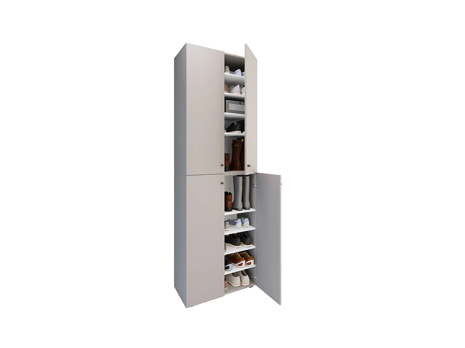 Shoe cabinet Lona Gray H. 220 x W. 70 x D. 40cm