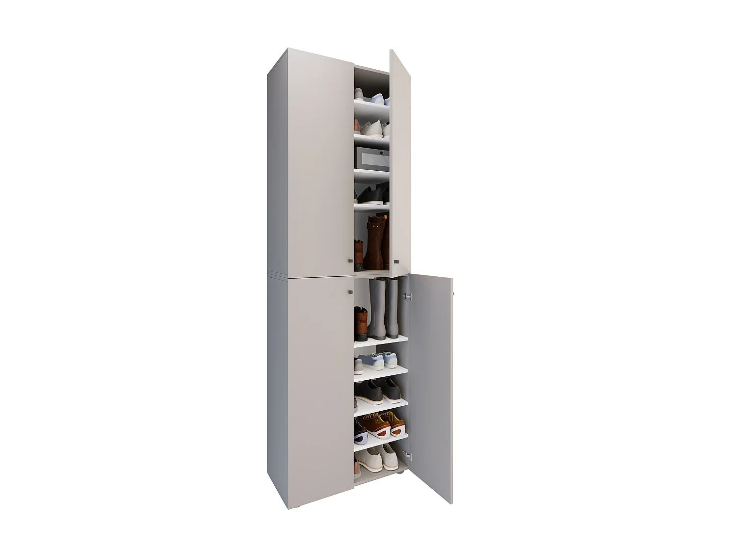 Shoe cabinet Lona Gray H. 220 x W. 70 x D. 40cm