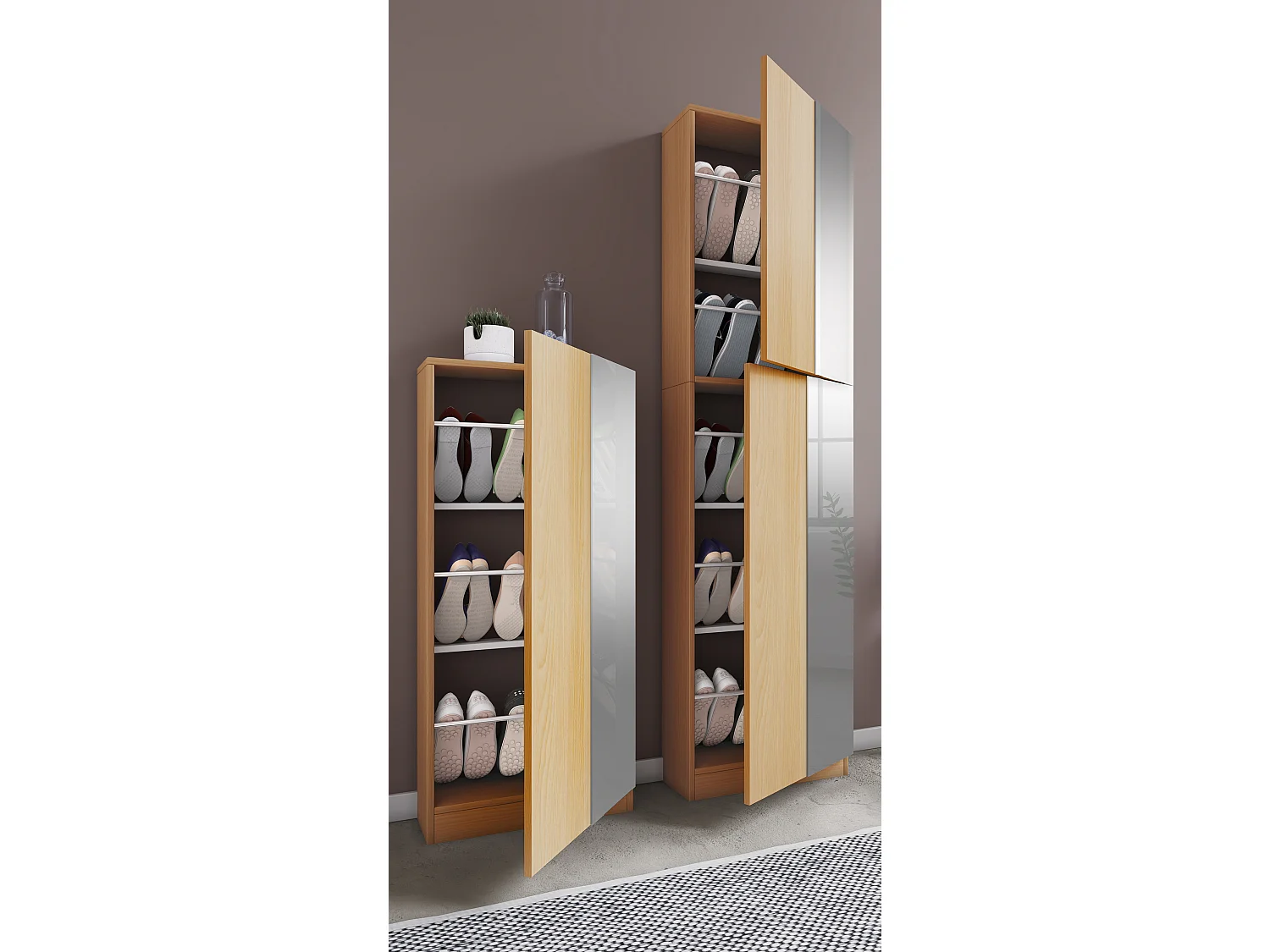 Shoe cabinet Fulisa Book H. 112 x W. 50 x D. 17 cm