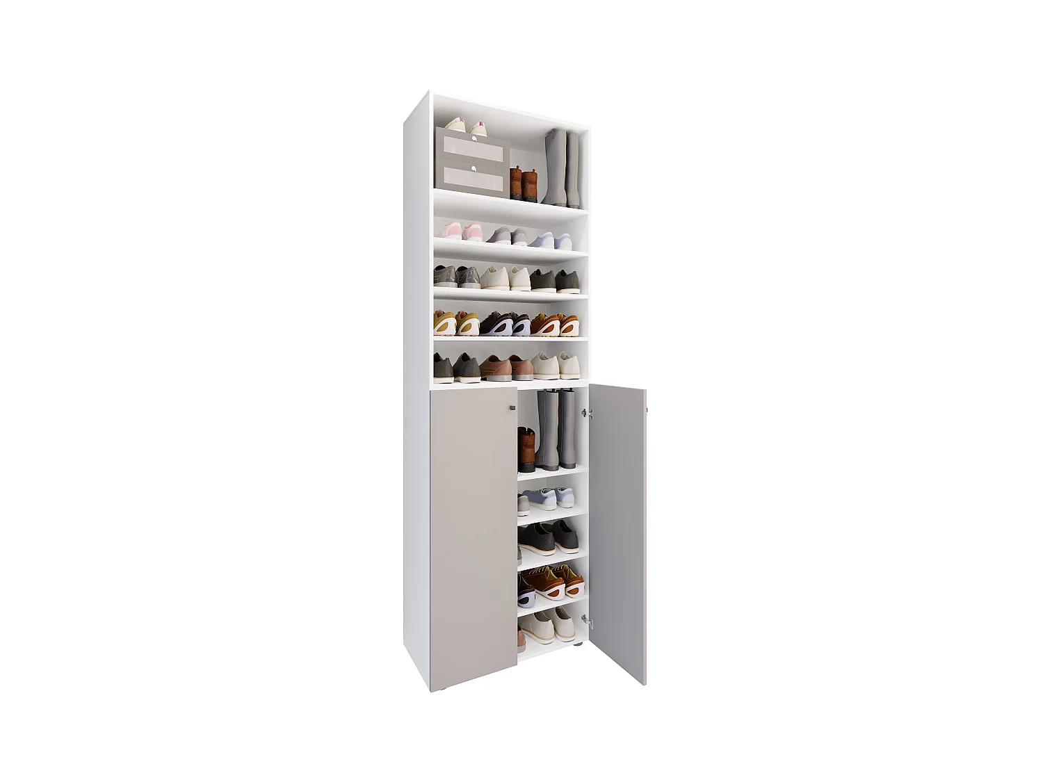 XL Holz Großer Schuhschrank Schuhkommode Lona 10