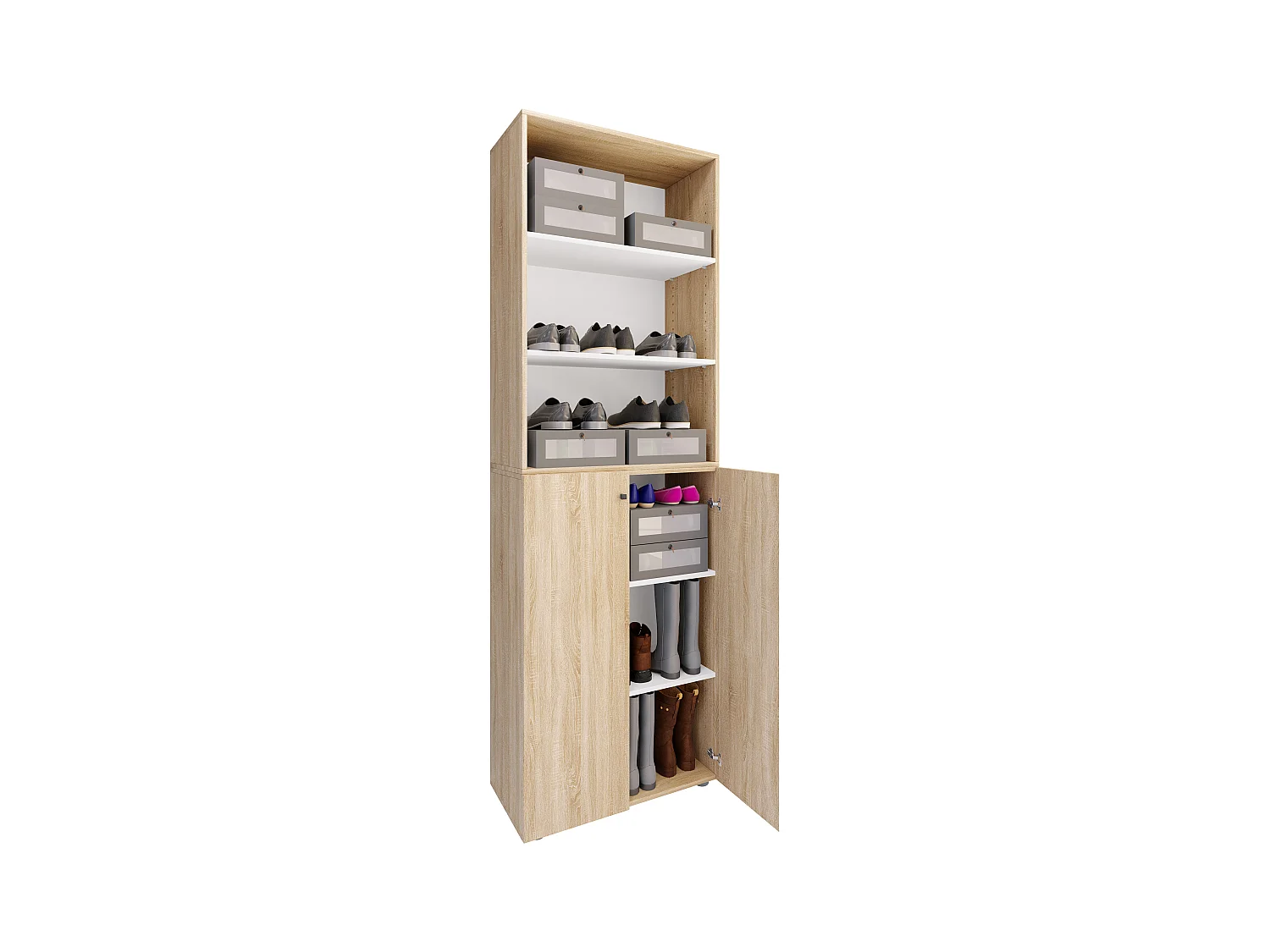XL Holz Großer Schuhschrank Schuhkommode Lona 6