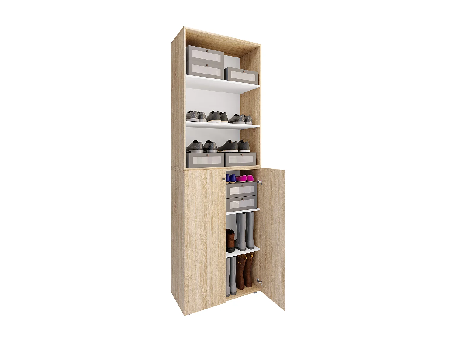 XL Wood Grande armoire à chaussures Lona 6