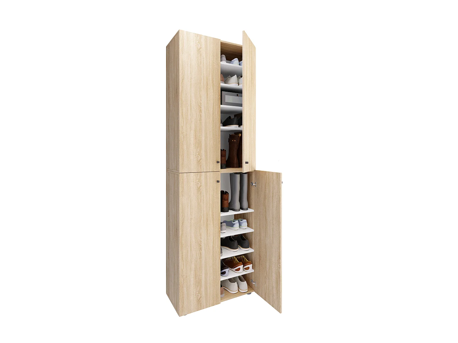 Shoe cabinet Lona Sonoma Oak H. 220 x W. 70 x D. 40cm