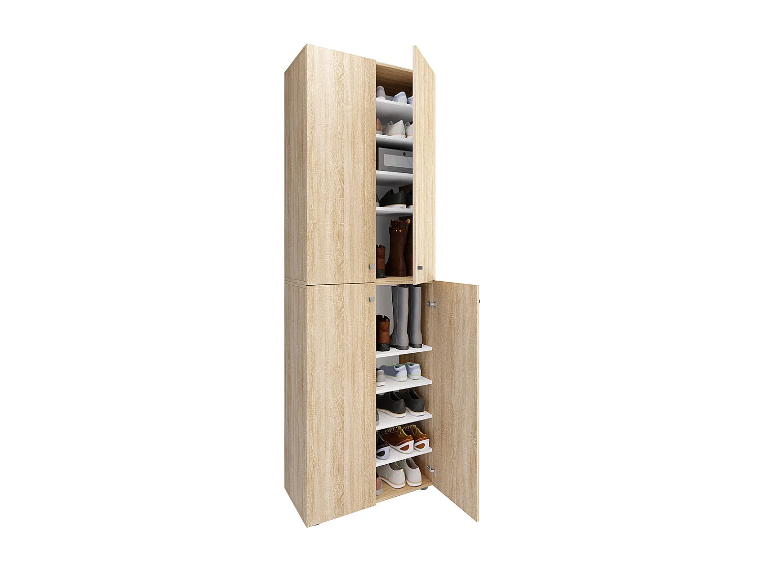 Shoe cabinet Lona Sonoma Oak H. 220 x W. 70 x D. 40cm
