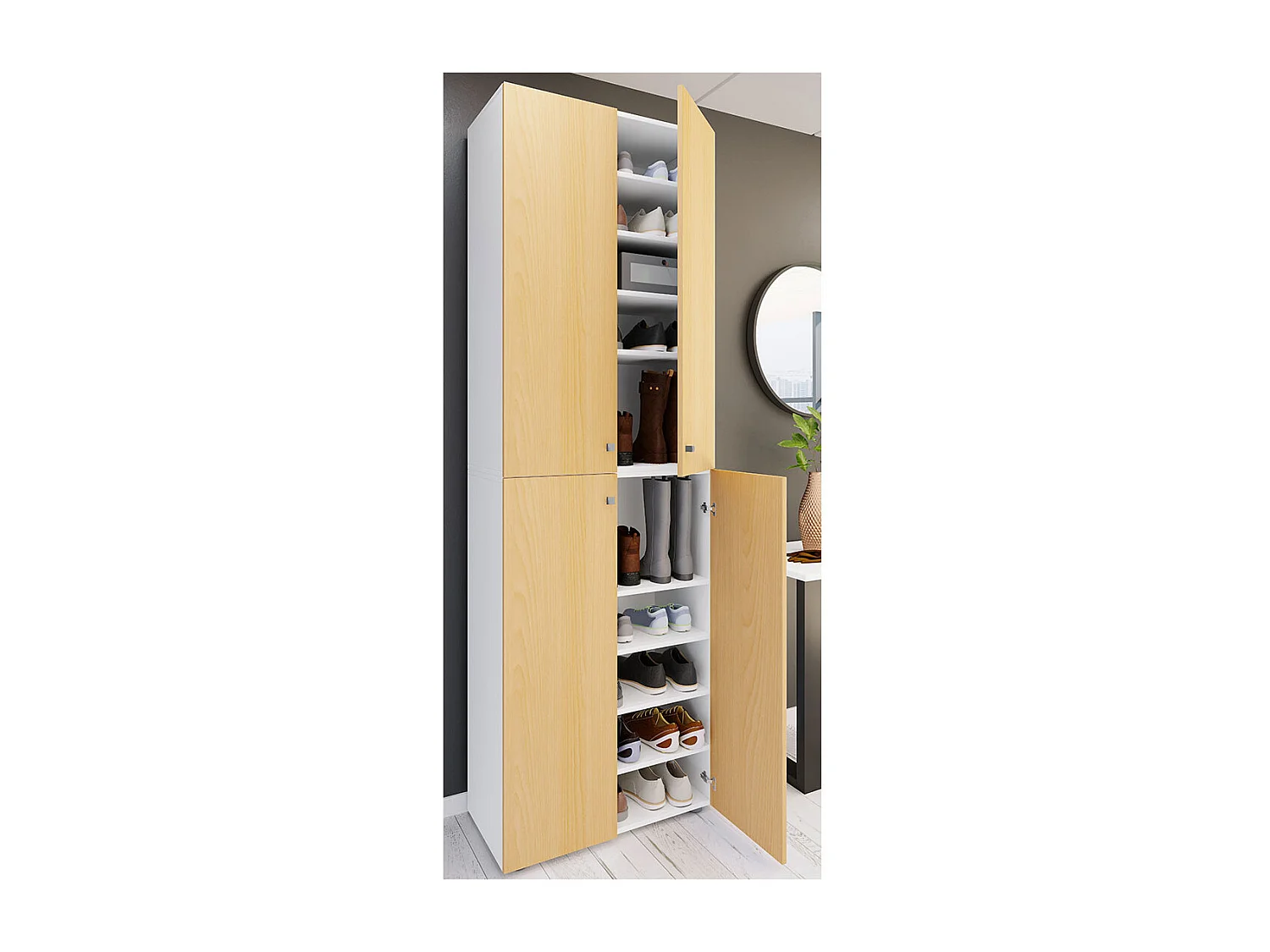 XL Holz Großer Schuhschrank Schuhkommode Lona 10