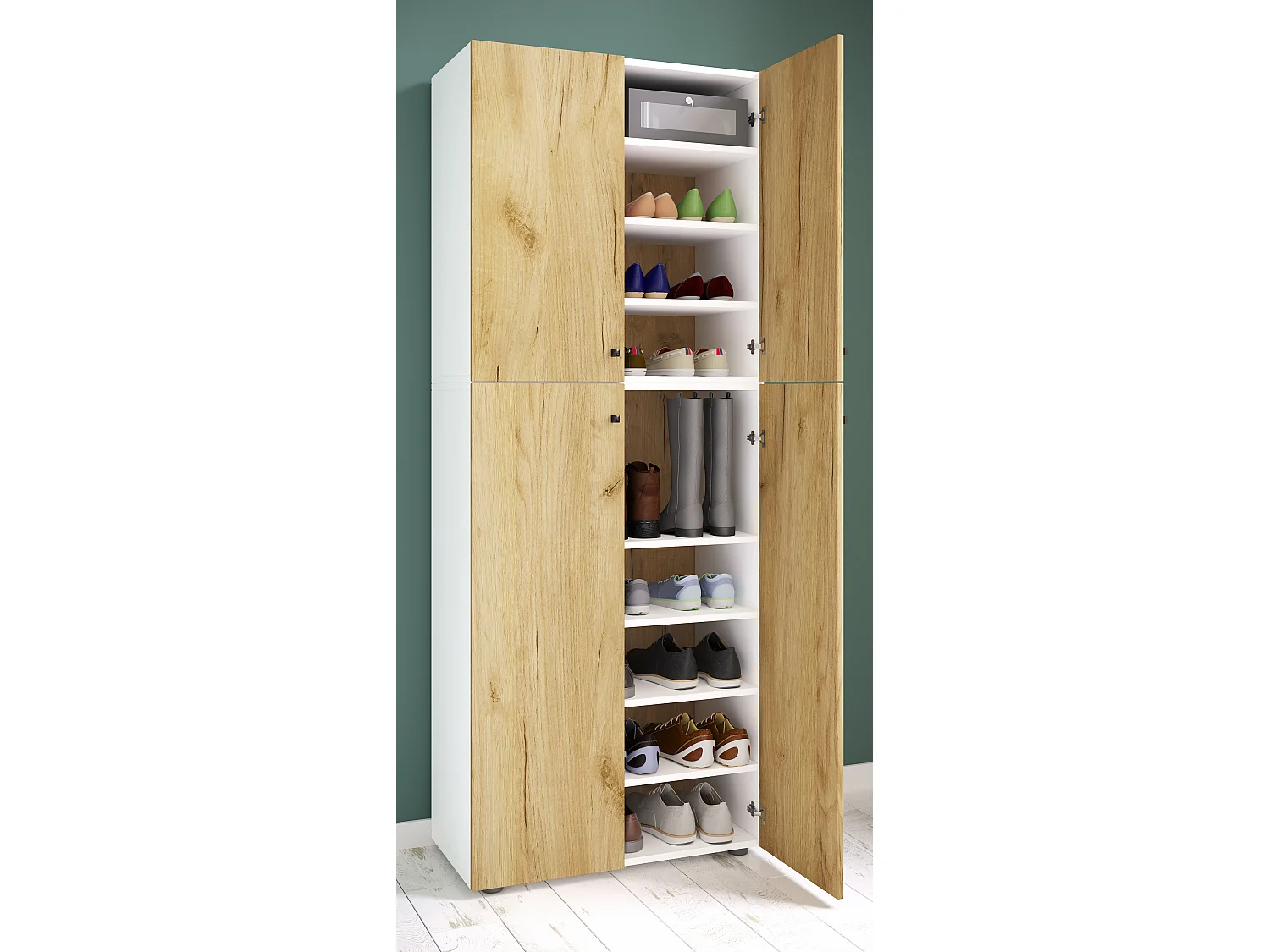 XXL Holz Großer Schuhschrank Schuhkommode Lona 9