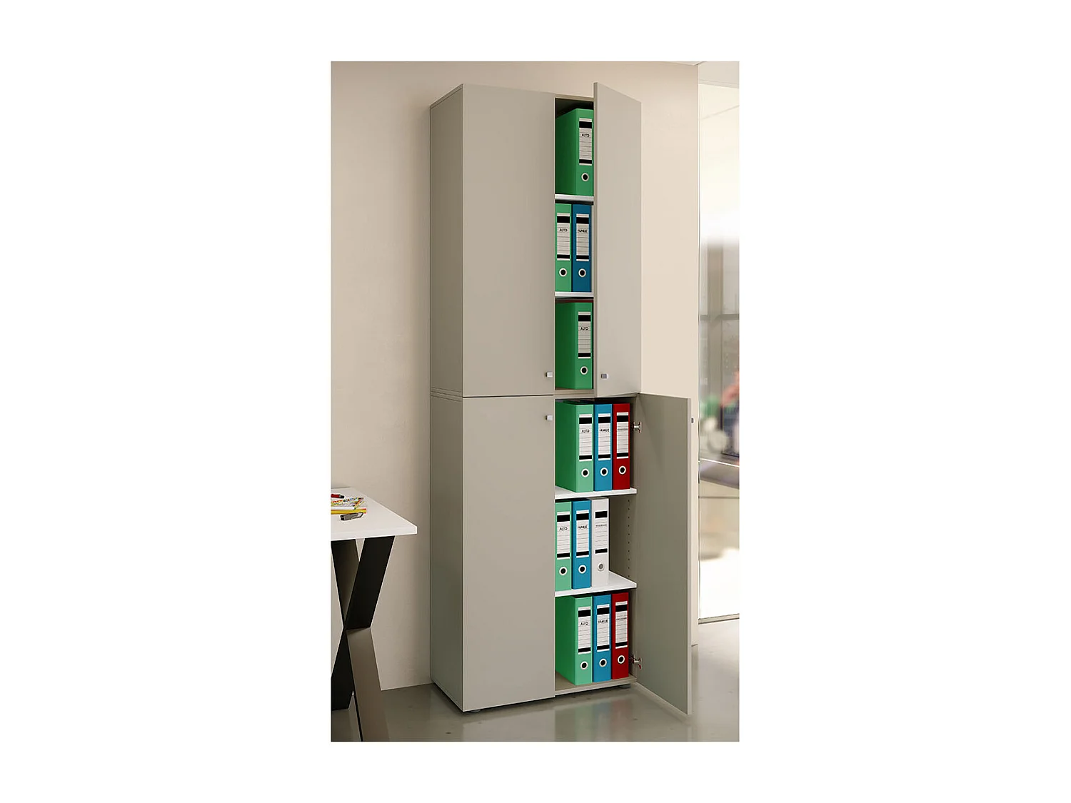 Office cabinet Ulas Gray H. 220 x W. 70 x D. 40cm