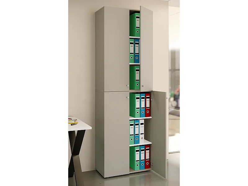 Office cabinet Ulas Gray H. 220 x W. 70 x D. 40cm