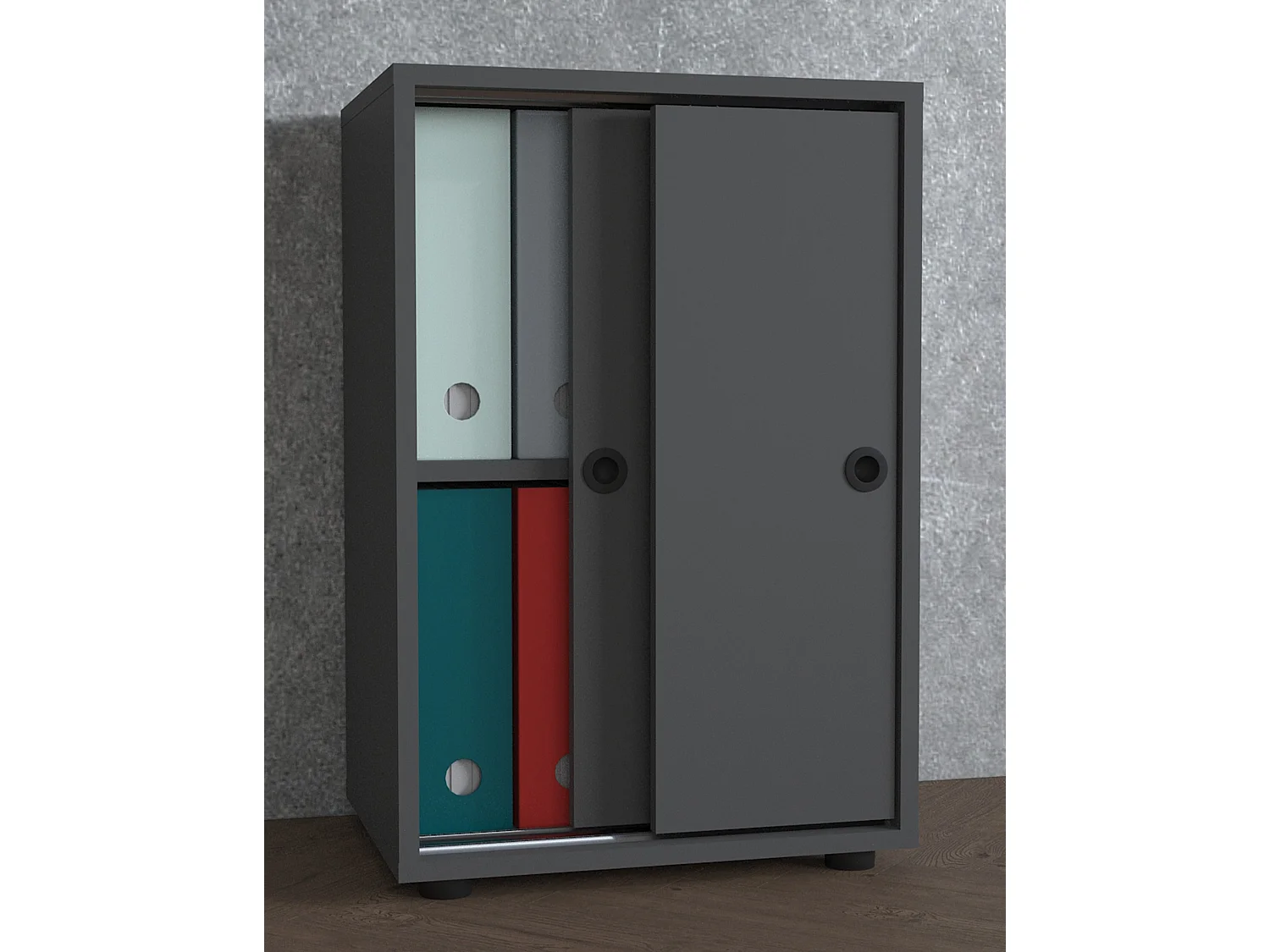 Office cabinet Ulas Anthracite H. 74 x W. 49 x D. 38 cm