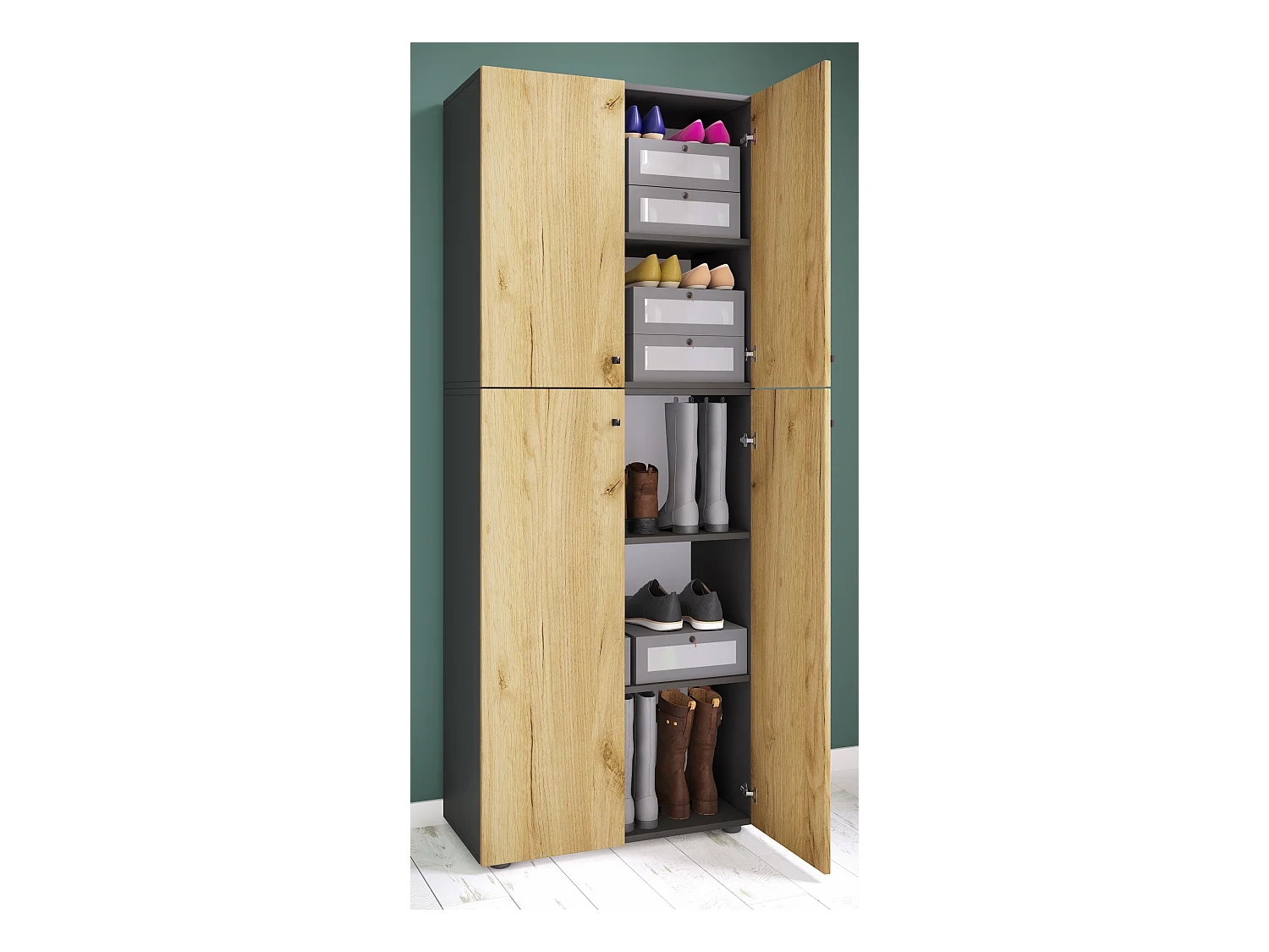 XL Wood Grote schoenenkast Lona 5