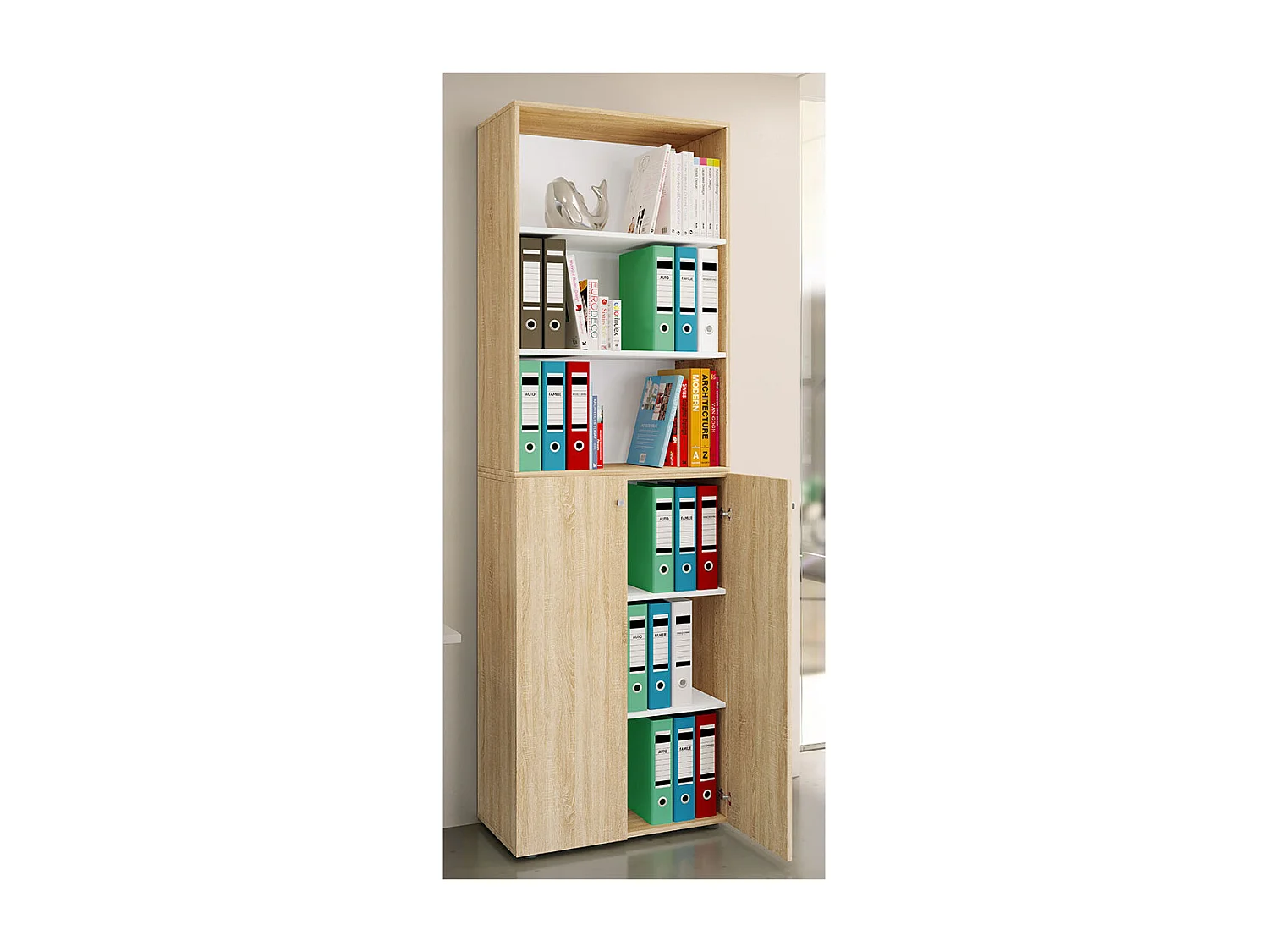 Office cabinet Ulas Sonoma Oak H. 220 x W. 70 x D. 40cm