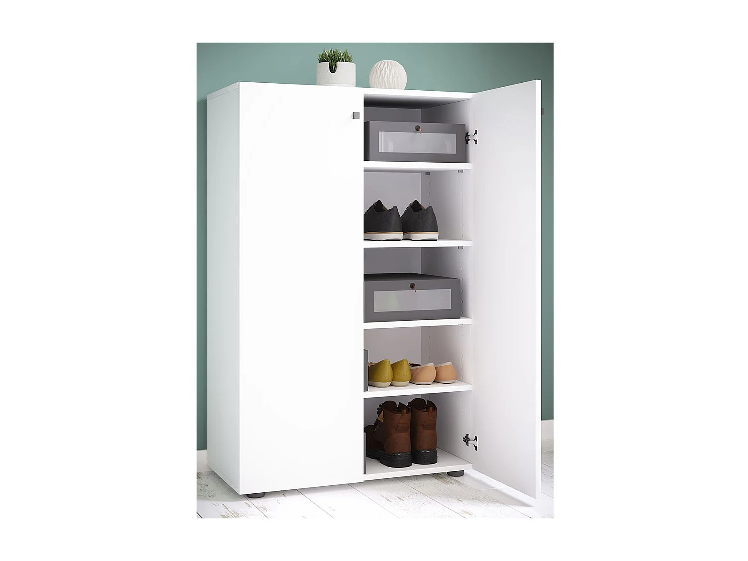 Office cabinet Ulas White H. 220 x W. 70 x D. 40cm