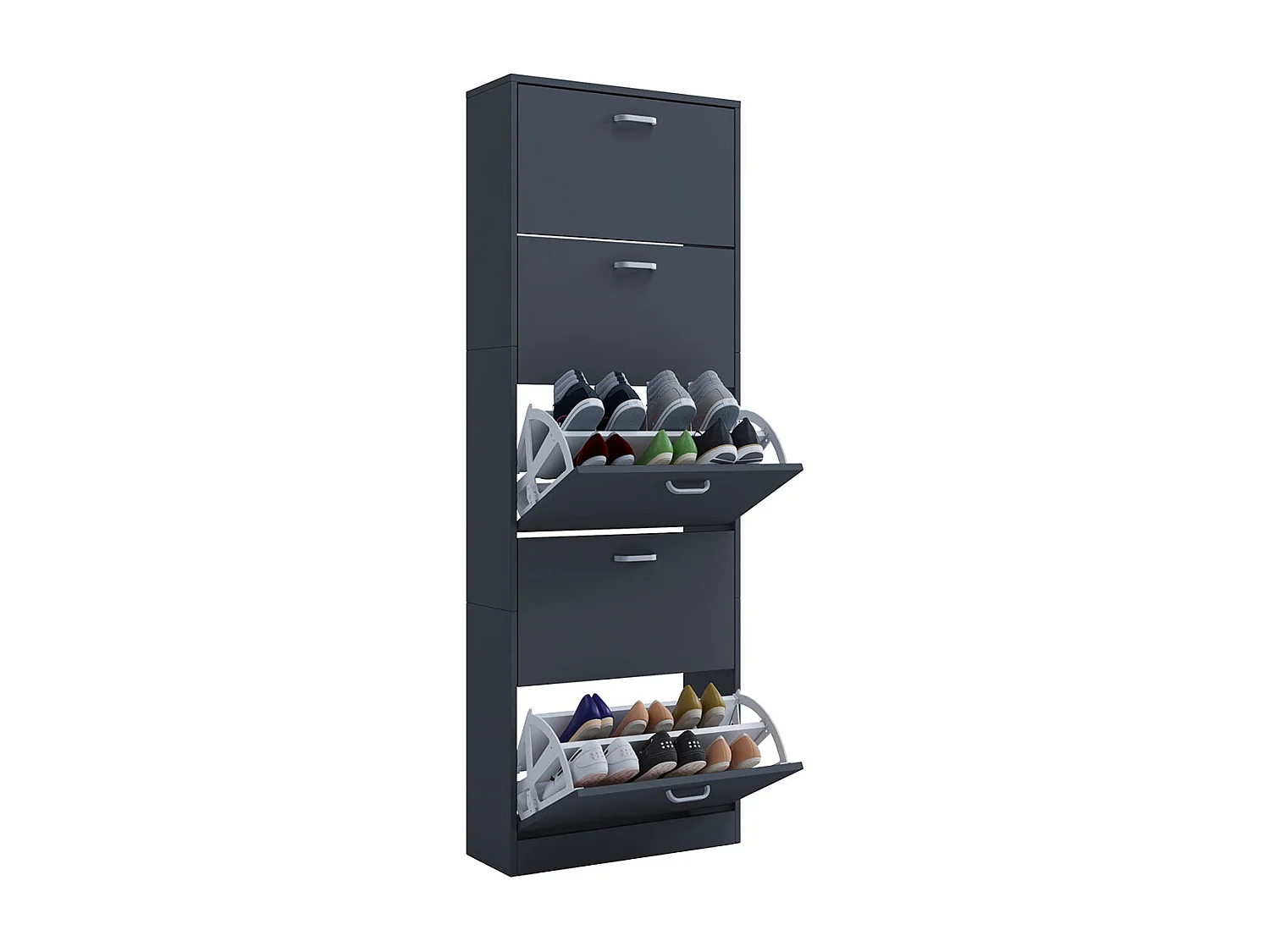 Shoe cabinet Sipos Anthracite H. 170 x W. 59 x D. 22 cm