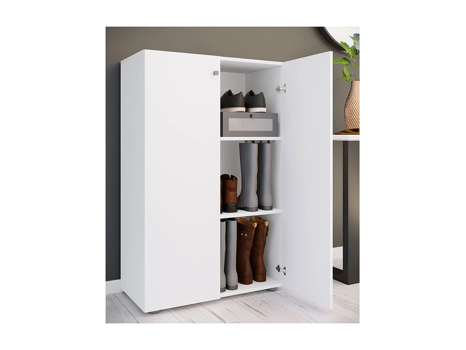 Shoe cabinet Lona White H. 110 x W. 70 x D. 39 cm